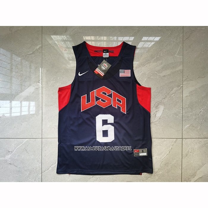 Lebron James NO 6 Camiseta USA 2012 Negro
